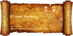Klemm Hermia névjegykártya
